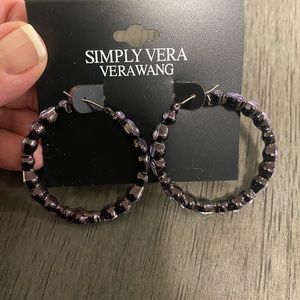Simply Vera purple crystal hoop earrings